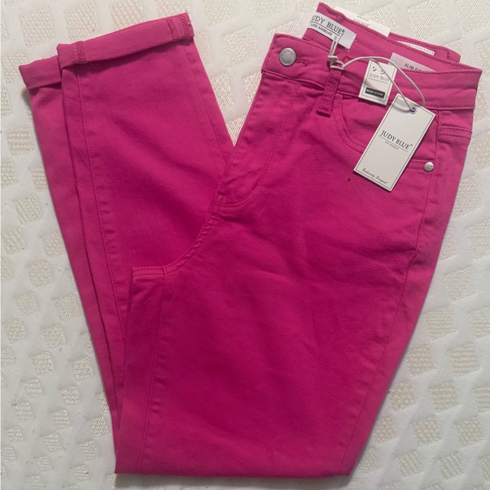 Judy Blue Women's Hot Pink Straight Leg Jeans